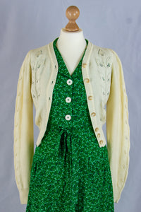 Revers Dress Midi Kamille Green, Bloemen