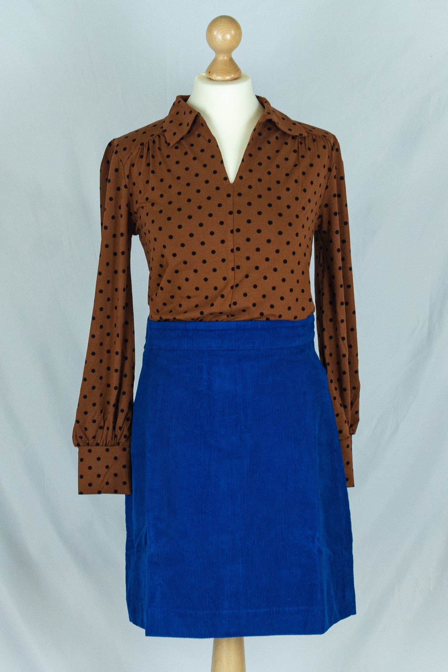 Danelondon Cord Skirt, Blue