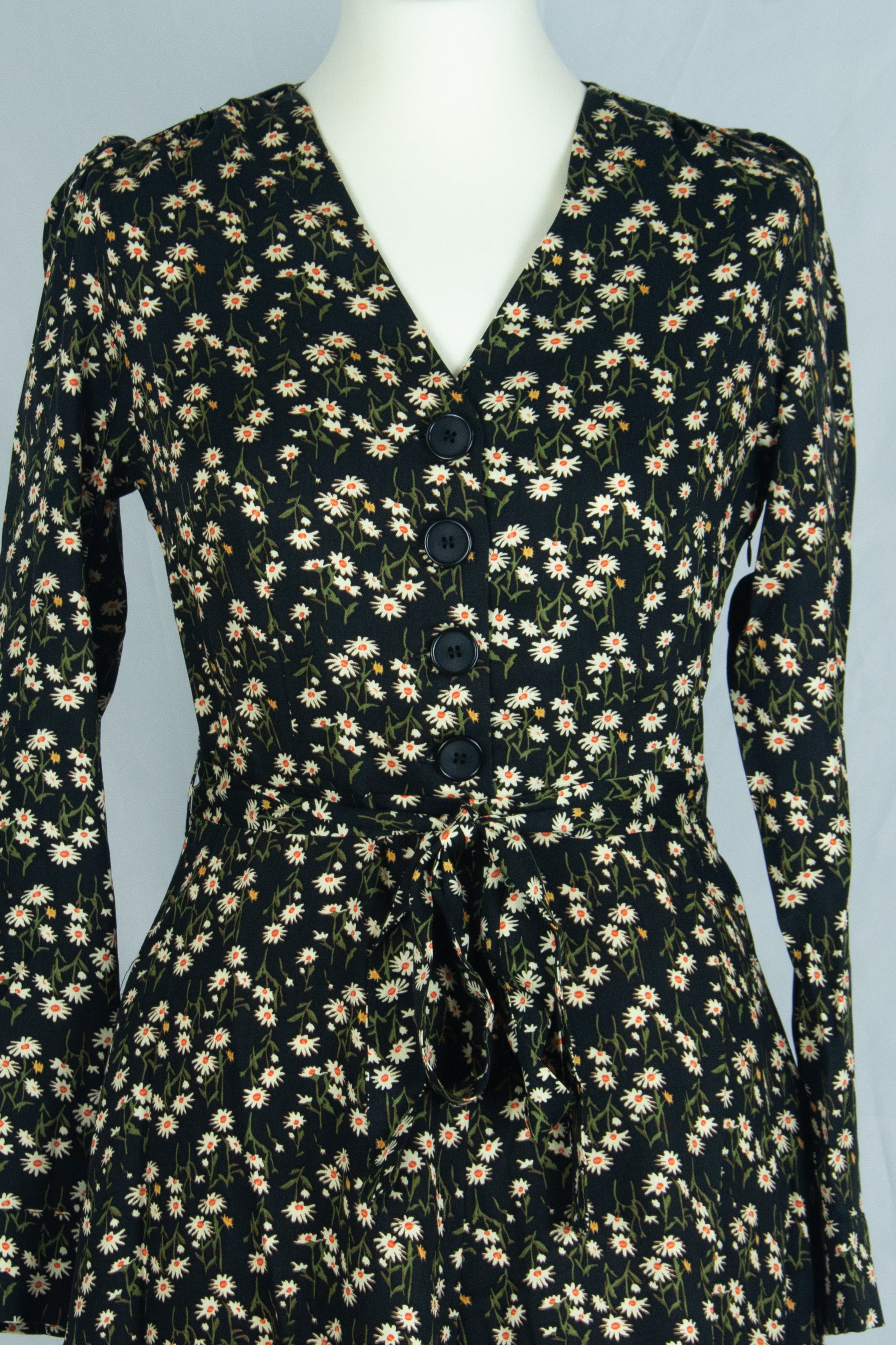 Magnolia Dress Longsleeve, Daisy Black