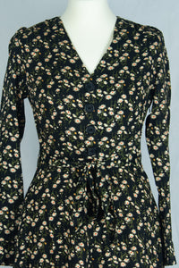Magnolia Dress Longsleeve, Daisy Black