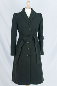 Wool Long Coat, Bottle Green