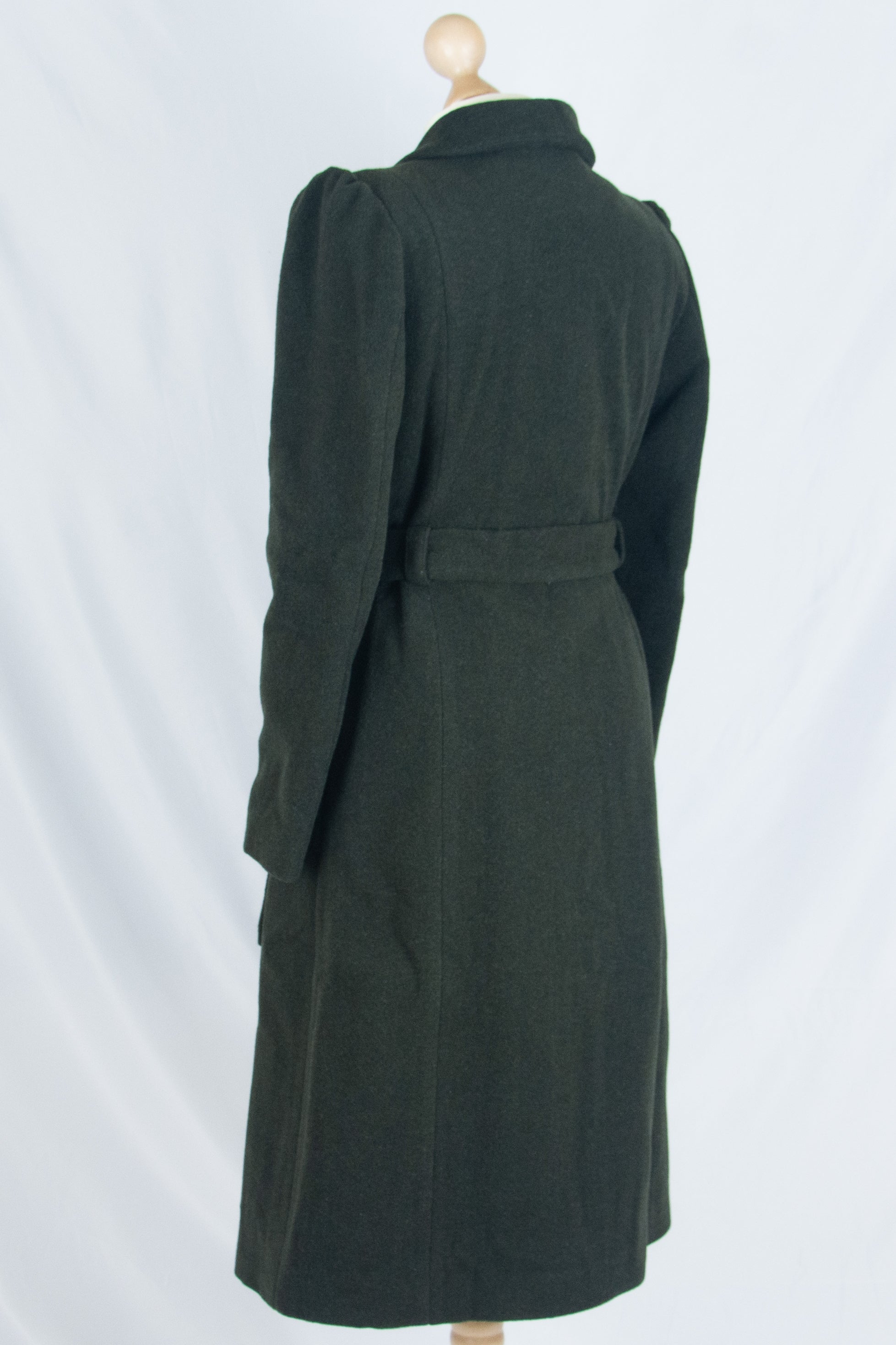 Wool Long Coat, Bottle Green