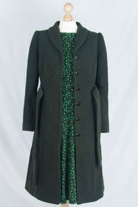 Wool Long Coat, Bottle Green