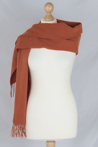 Biellese Wool Scarf, apricot orange