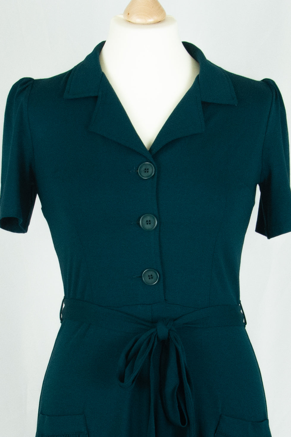 Revers Dress Tricot Deluxe, Petrolgrün