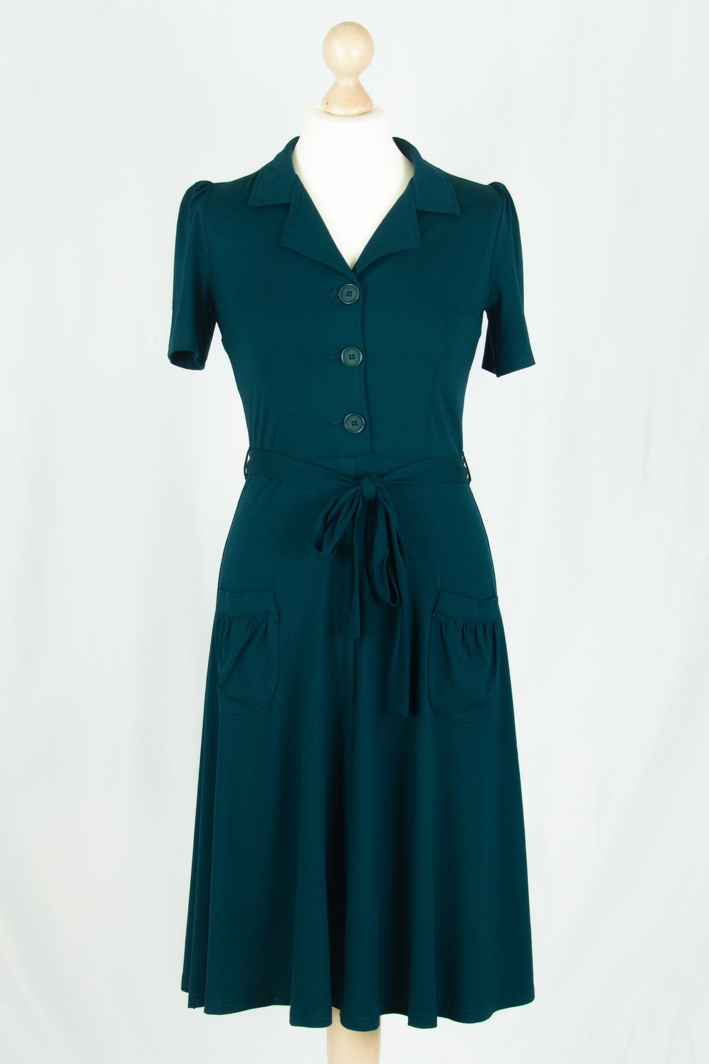 Revers Dress Tricot Deluxe, Petrolgrün