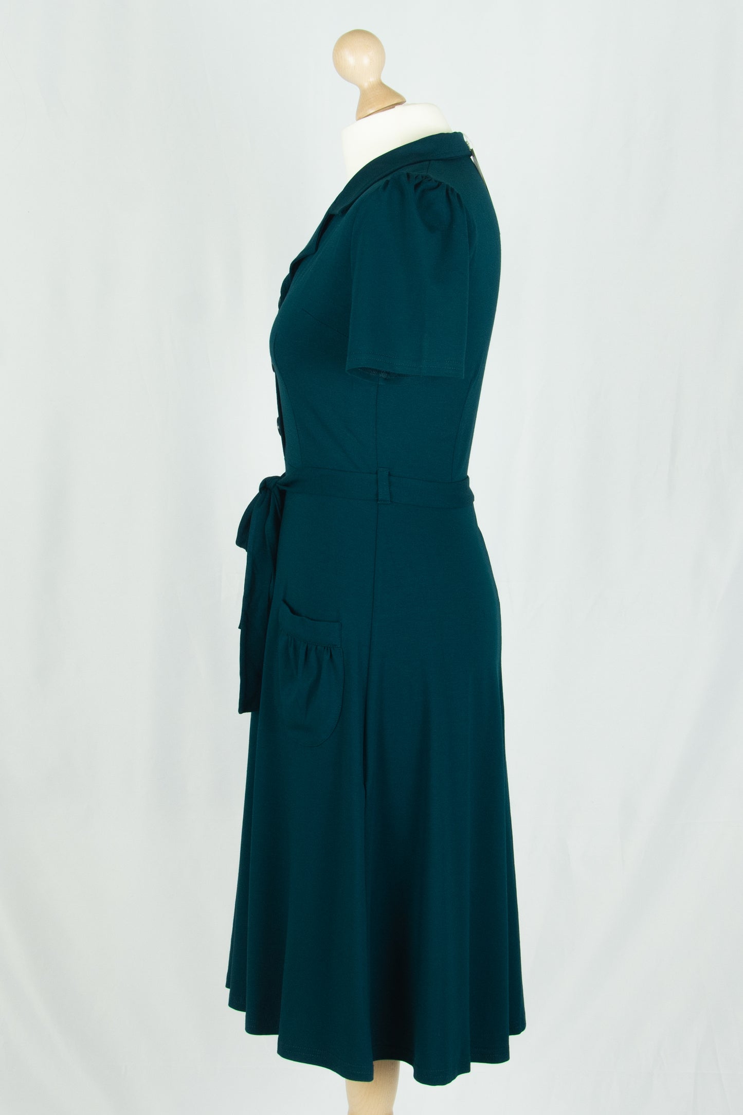 Revers Dress Tricot Deluxe, Petrolgrün