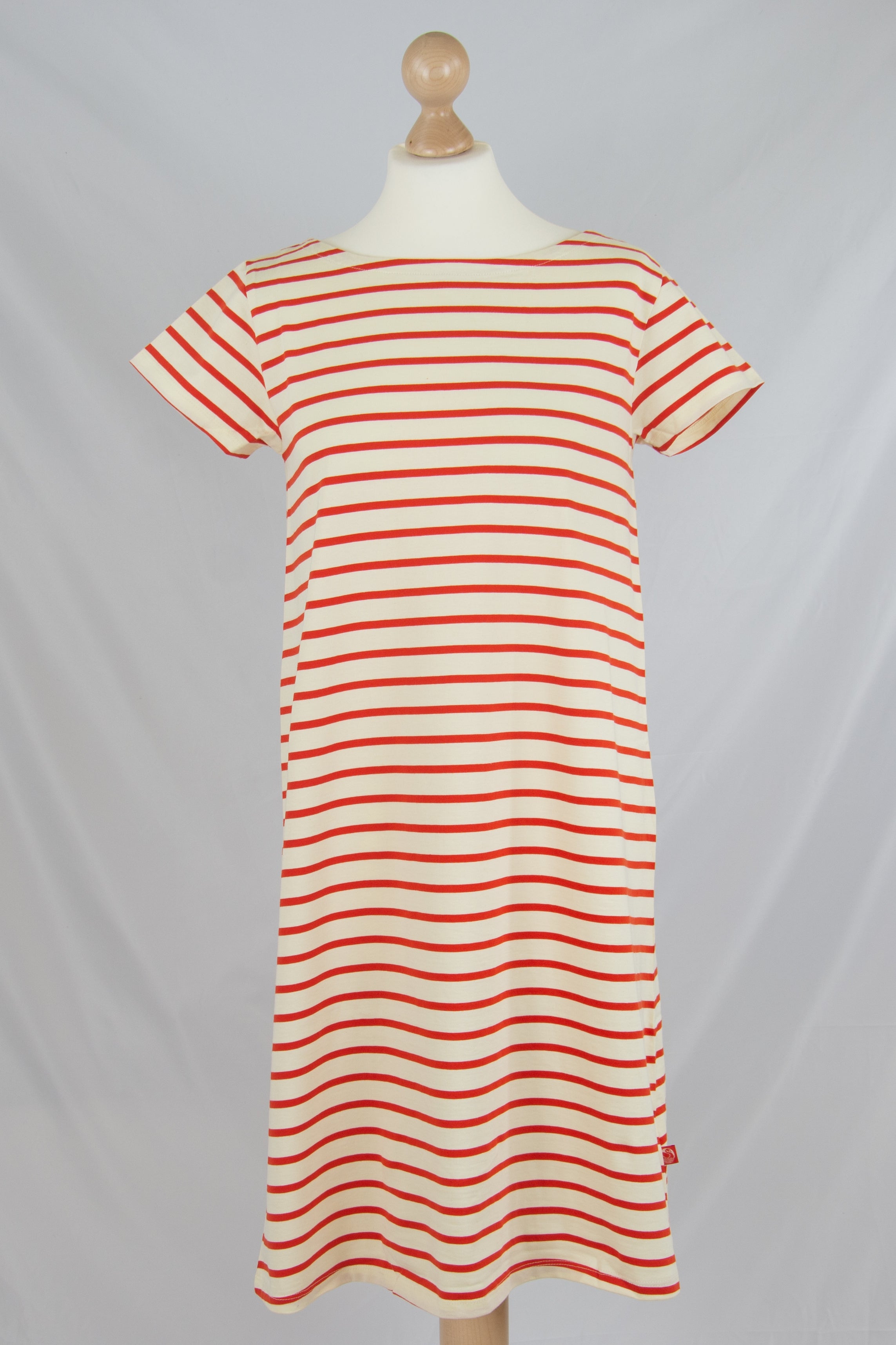 Danedomingo Dress, Chalk/Bright Red