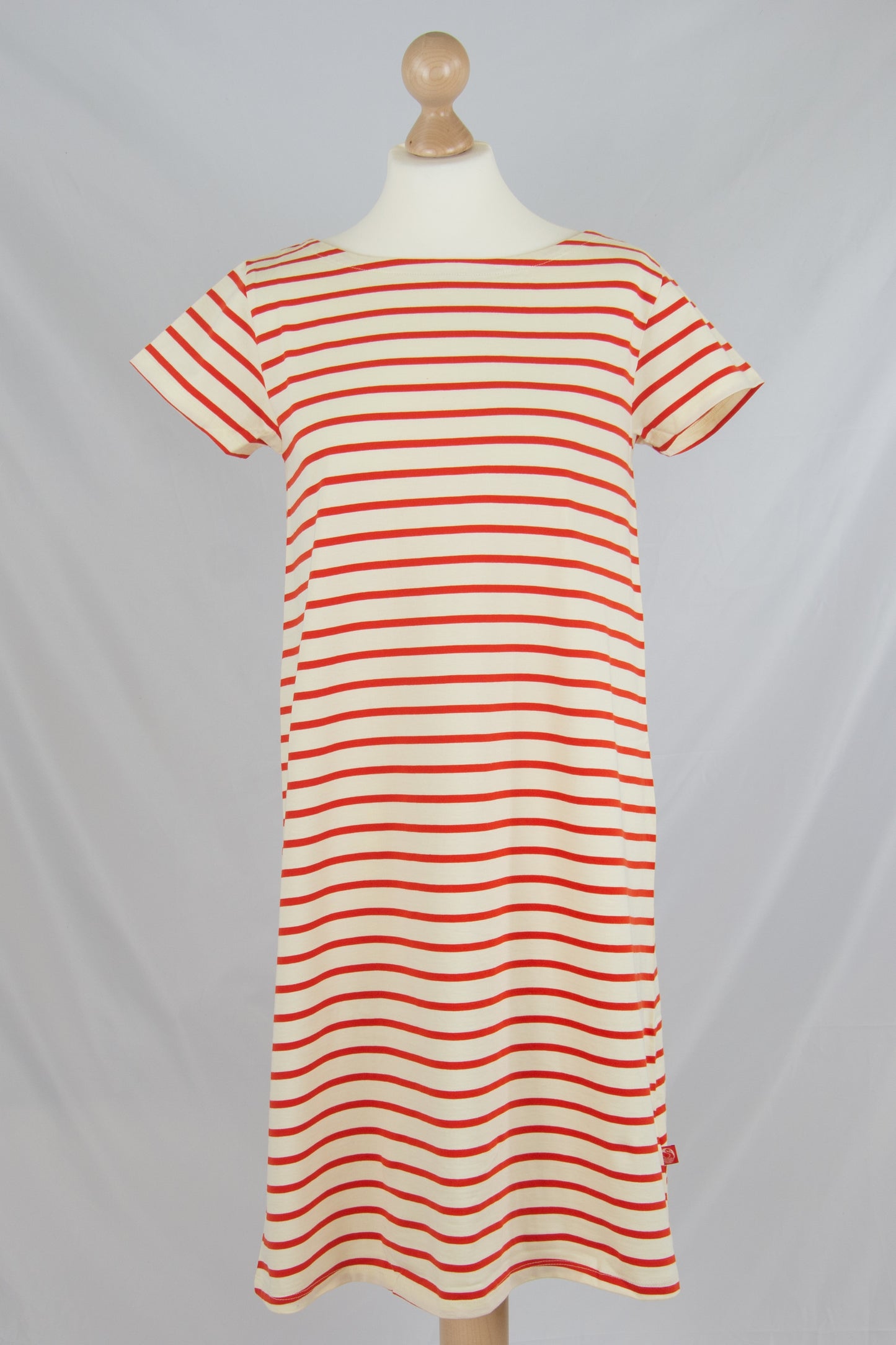 Danedomingo Dress, Chalk/Bright Red