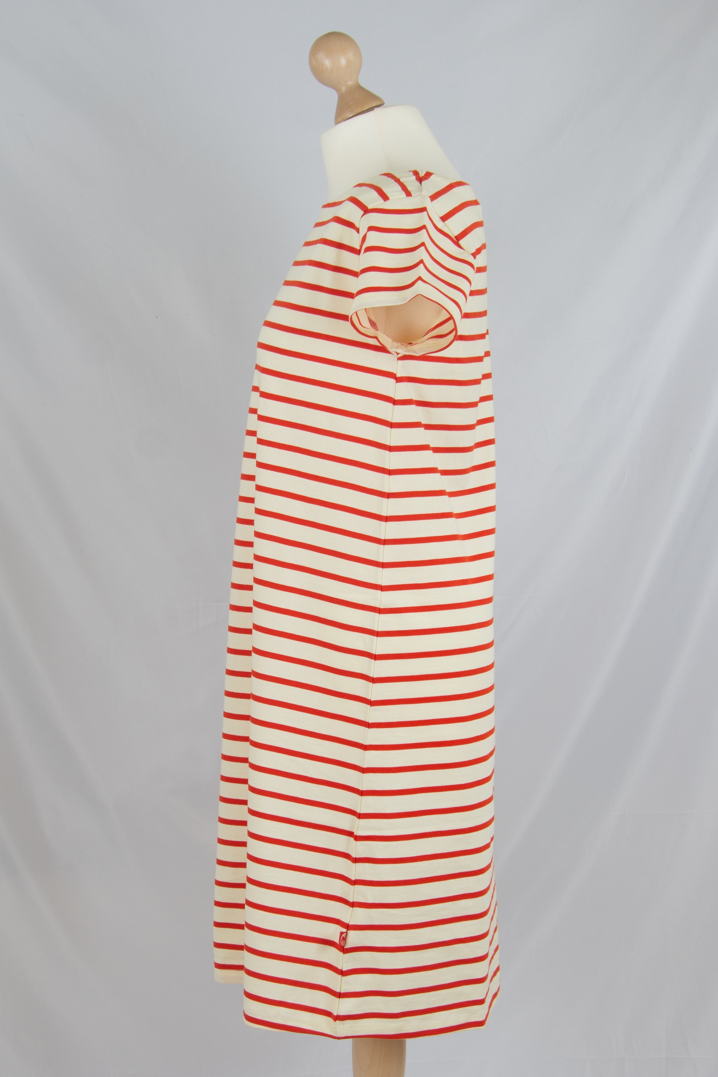 Danedomingo Dress, Chalk/Bright Red