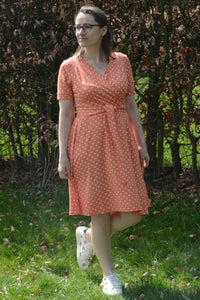 Kleid Celia Dot Short Sleeve, Orange