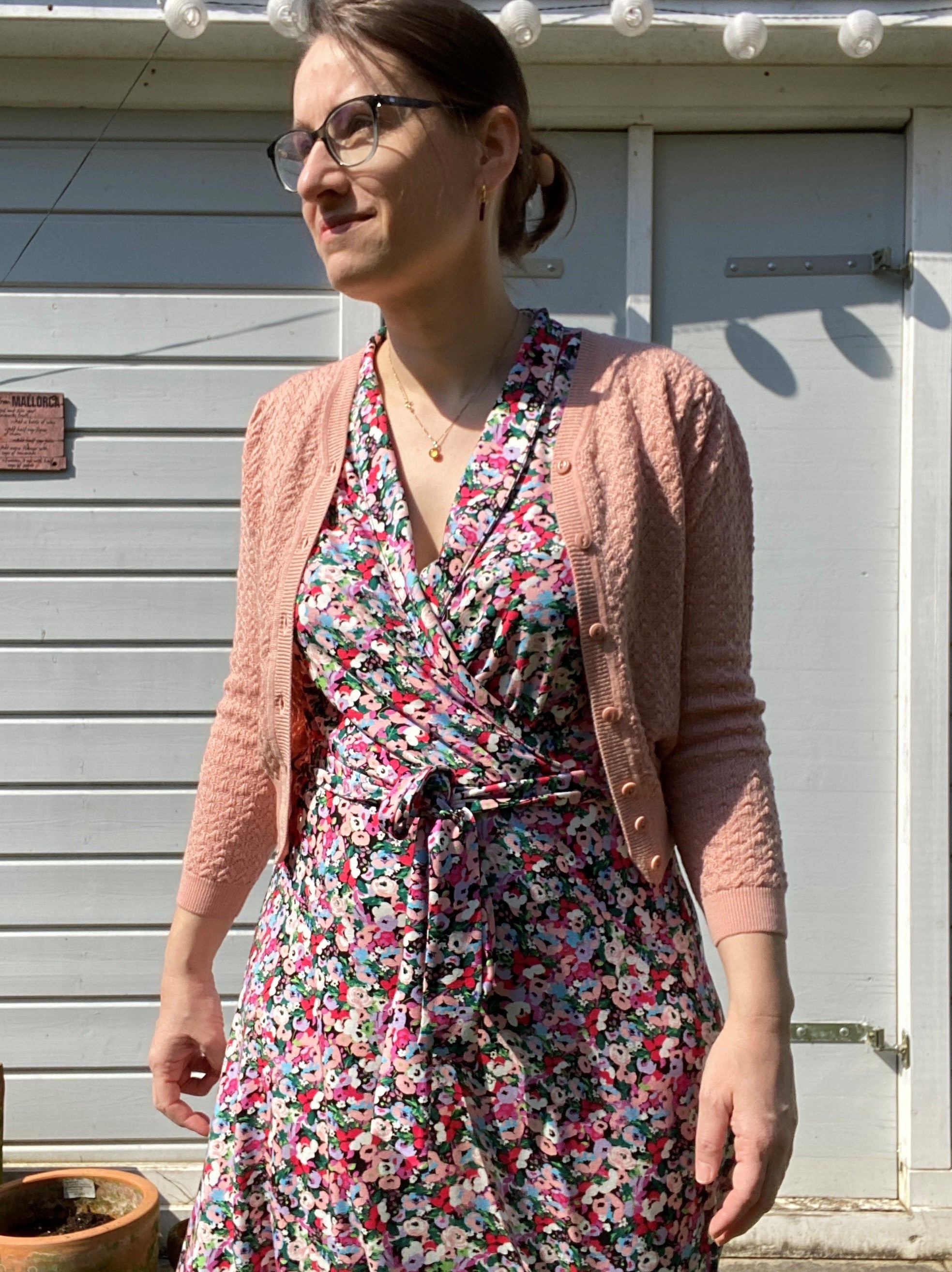 The Delightful Daytime Cardi, Peach melange